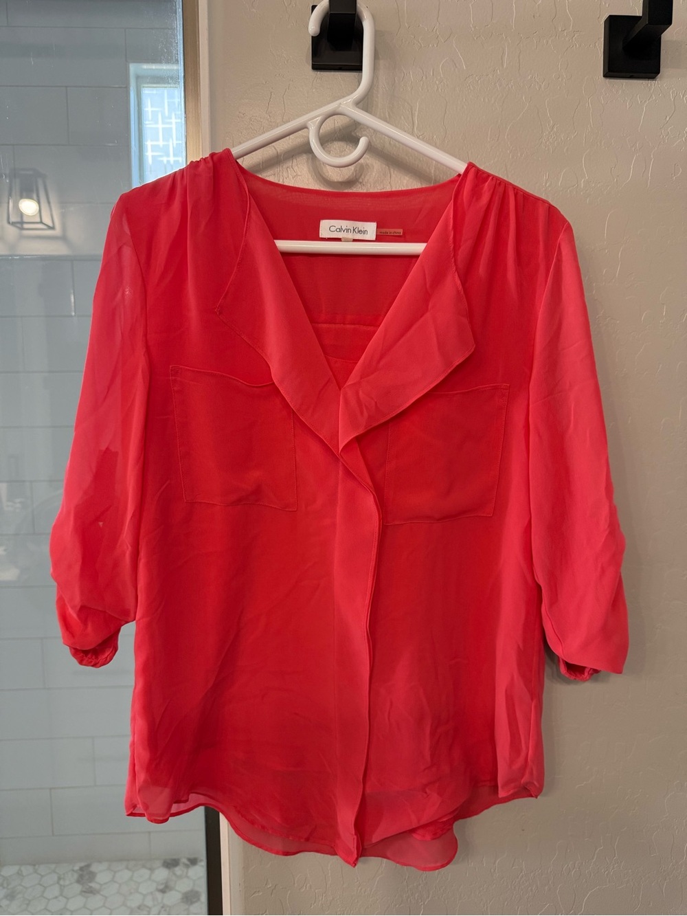 Calvin Klein Women's Sheer Blouse